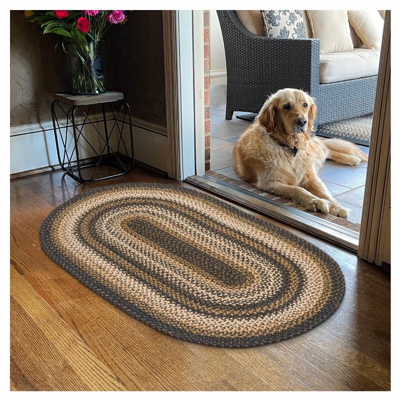 Homespice Kilimanjaro Braided Rugs 27x45 - Premium Jute Kitchen Rugs for Country, primitve Entryway, Reversible, Pet Friendly, Durable & Low Maintainance - Image 1
